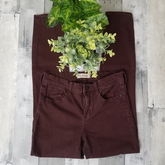 MADEWELL Size 27 Burgundy High Riser Skinny Jeans - Picture 3 of 8